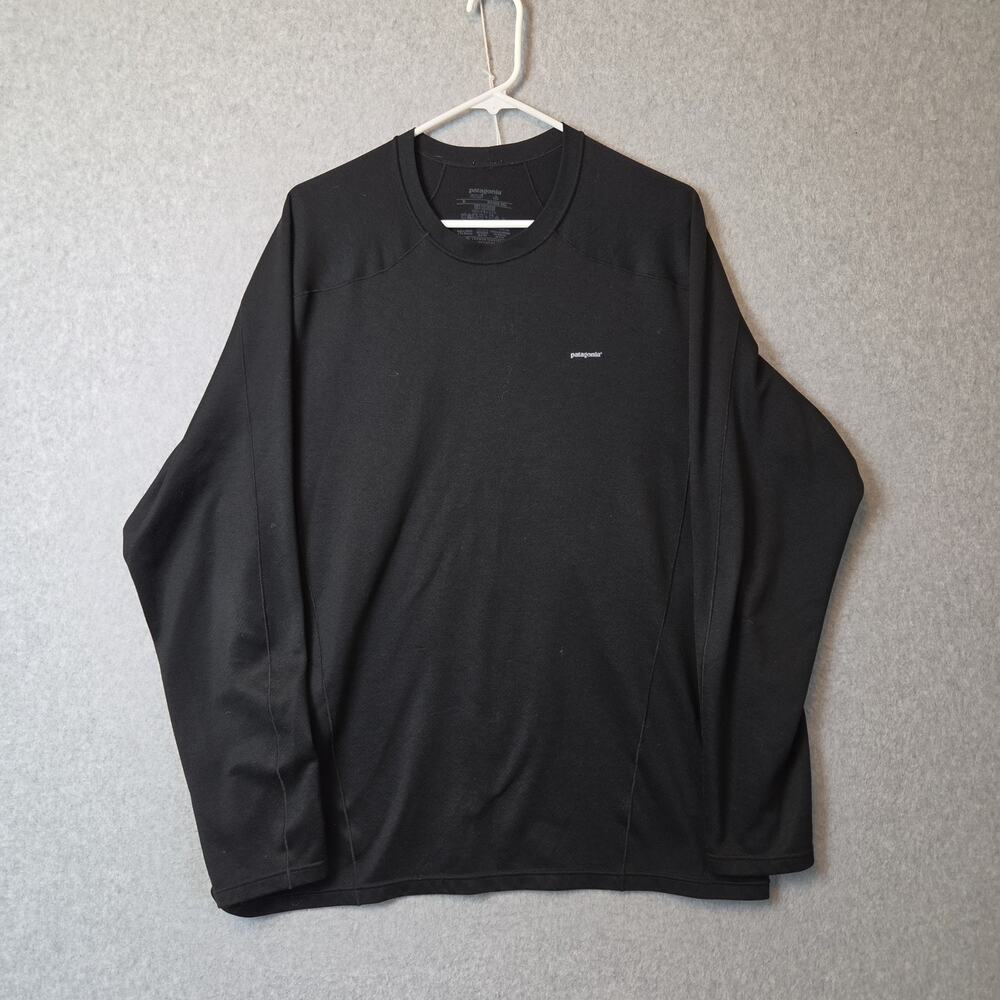 Patagonia Capilene 3 Midweight Black LS Crew Baselayer Shirt Men's XL Stretch